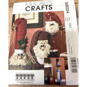 McCalls M6004 Sewing Pattern For Christmas Decor Crafts - Snowmen & Santa Figure